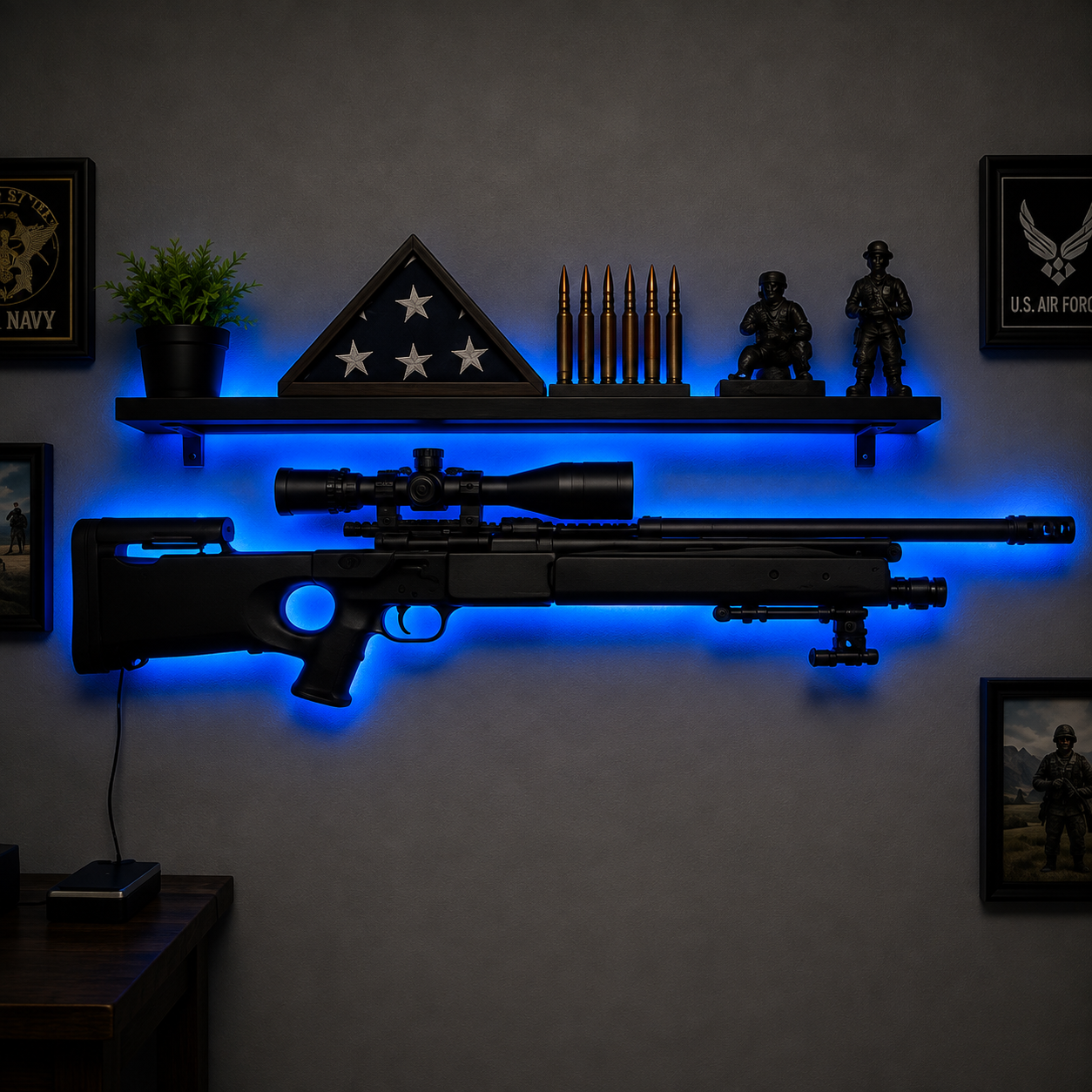 Frontline LED Gun Shelf